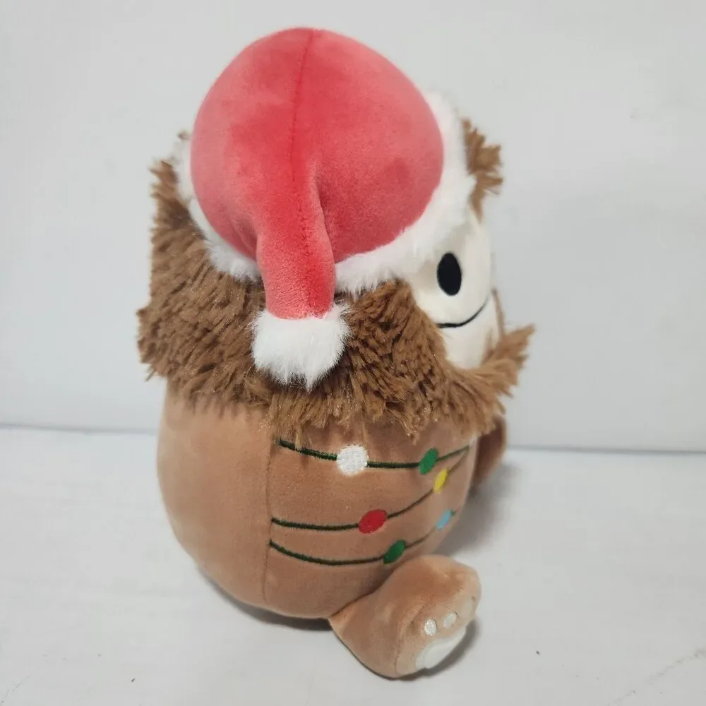 Squishmallows Benny Bigfoot Yeti 8” Christmas 2024 Santa Hat Lights Plush NWT